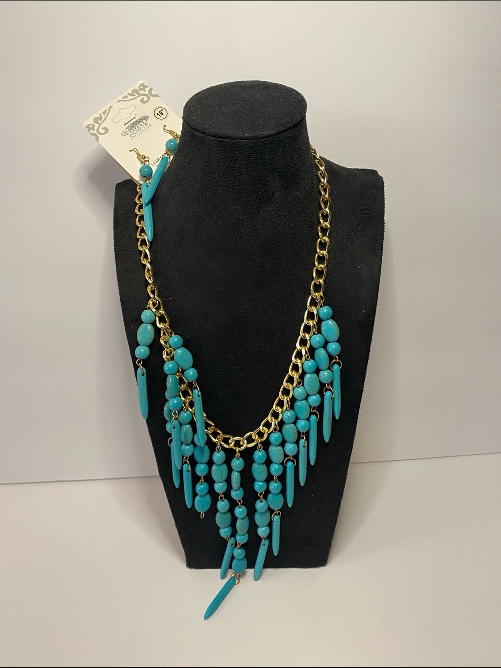 Turquoise necklace earring set